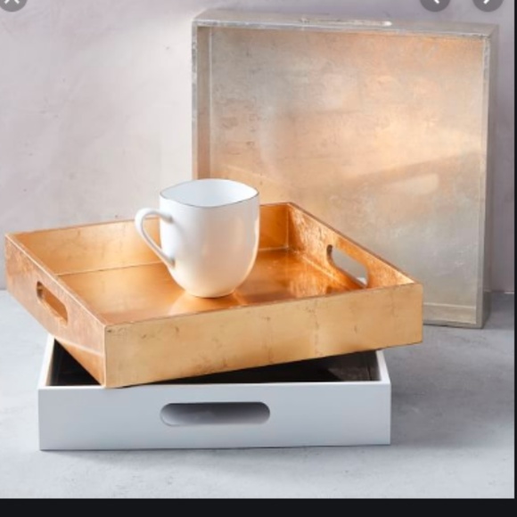 WEST ELM Lacquer Tray in Gold - Picture 1 of 2